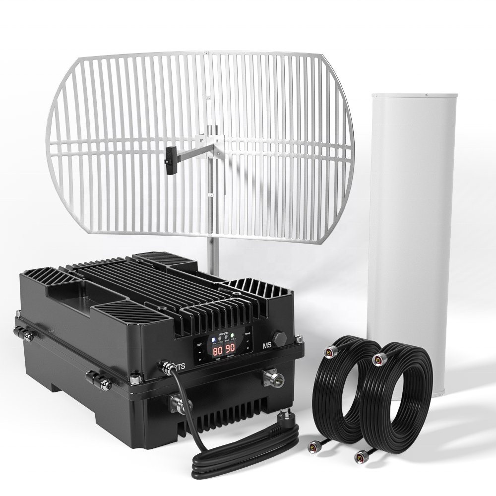 Goboost 1KM 10KM Outdoor repeater 900 1800 2100 MHz 2G 3G 4G 33dBm Island Booster 2W Engineering Use B1 3 B8 Amplifier